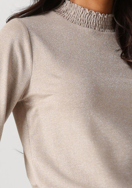 SUMMUM Pull SMOCKED TOP FINE LUREX JERSEY en beige - large