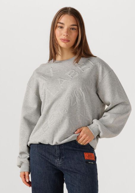 ALIX THE LABEL Pull LADIES KNITTED TEXT PATCHES SWEATER en gris - large