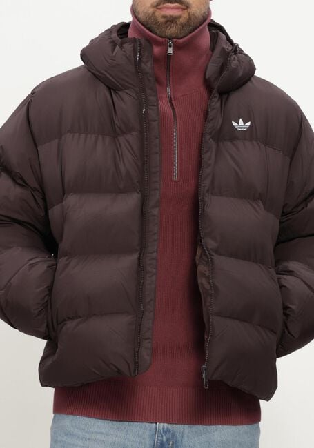 Bruine ADIDAS Gewatteerde jas REGEN JKT - large