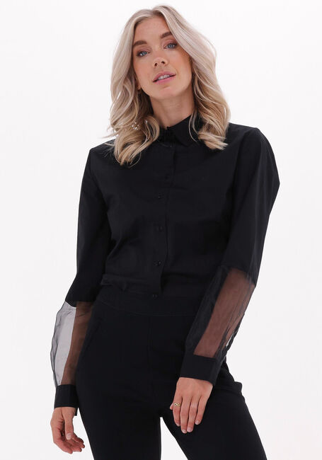 Zwarte 10DAYS  CONTRAST ORGANZA SHIRT POPLIN - large