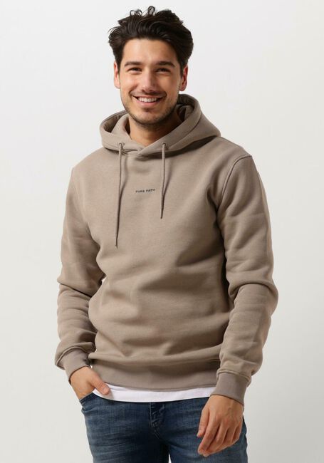 PURE PATH Chandail ESSENTIAL LOGO HOODIE en taupe - large