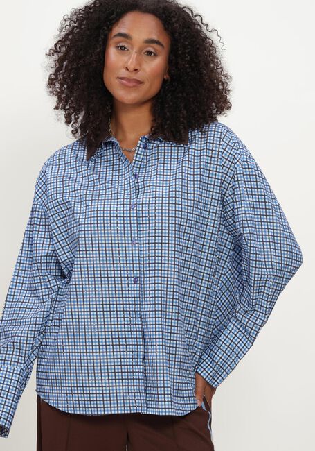 Blauwe POM AMSTERDAM  BEAU CHECK SAPPHIRE BLUE - large