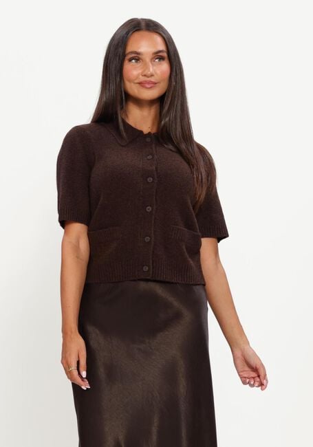 Y.A.S. Pull YASFRILO SS KNIT CARDIGAN en marron - large