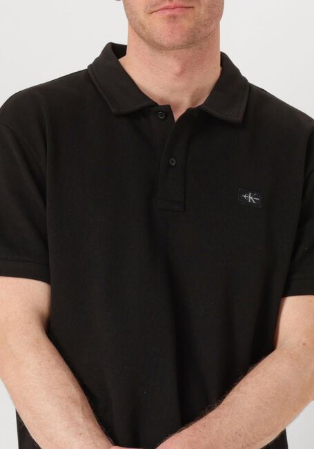 CALVIN KLEIN Polo WOVEN LABEL POLO en noir - large