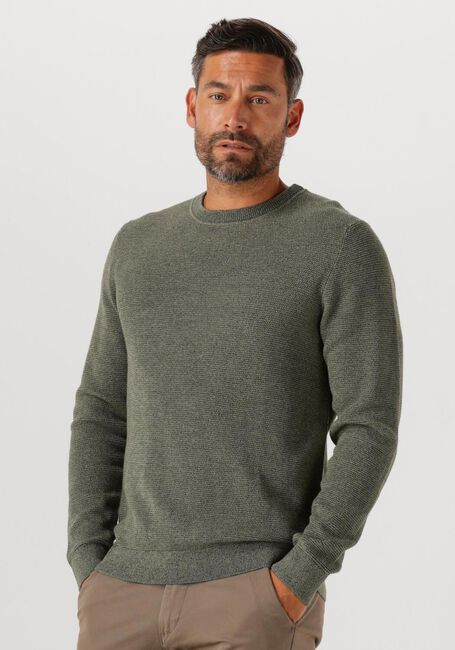 Groene SELECTED HOMME Trui SLHROSS LS KNIT STRUCTURE CREW NECK NOOS - large