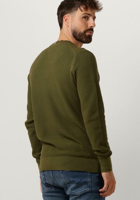 TOMMY HILFIGER Pull RECTANGULAR STRUCTURE CREW NK en vert - large