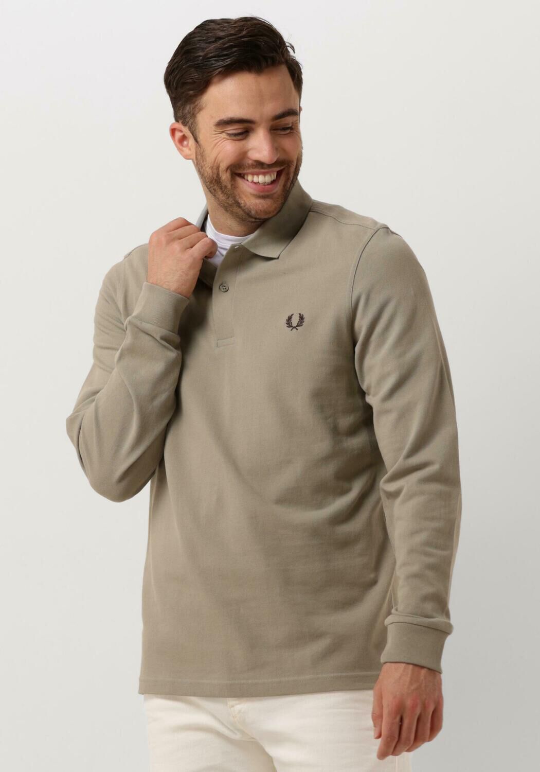FRED PERRY Polo LONG SLEEVE PLAIN FRED PERRY SHIRT Olive Omoda