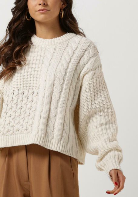 ENVII Pull ENBLANCA LS CABEL KNIT 5250 en blanc - large