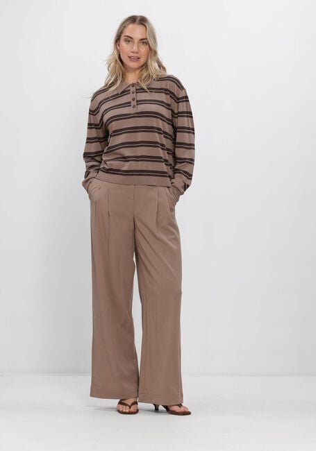 Lichtgrijze MSCH COPENHAGEN Wijde broek MSCHHENRIKA HW PANTS - large