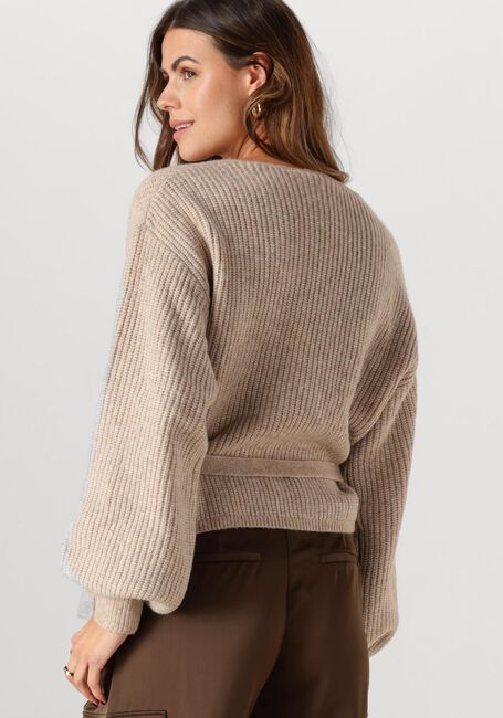 Beige ANOTHER LABEL Vest ABBY KNITTED CARDIGAN - large