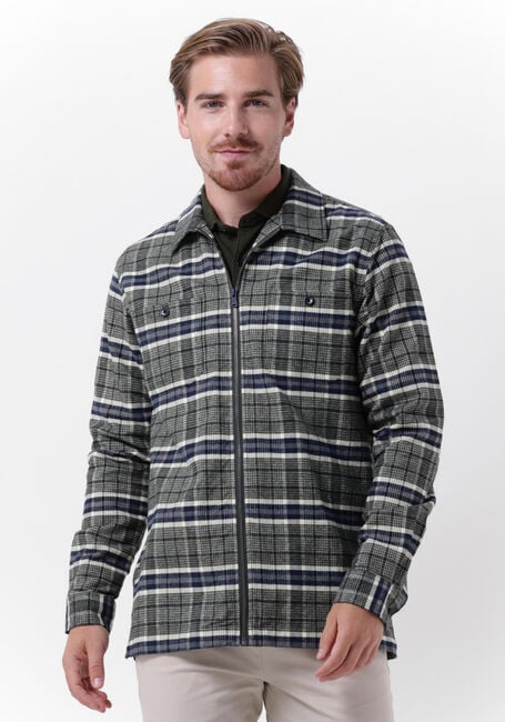 Grijze DSTREZZED Overshirt ZIPPED OVERSHIRT FANCY TARTAN - large