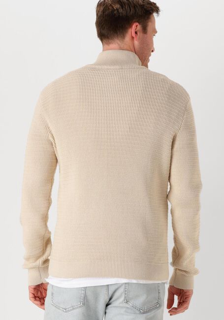 SELECTED HOMME Pull SLHTHEO LS KNIT STRUCTURE HALF ZIP en beige - large