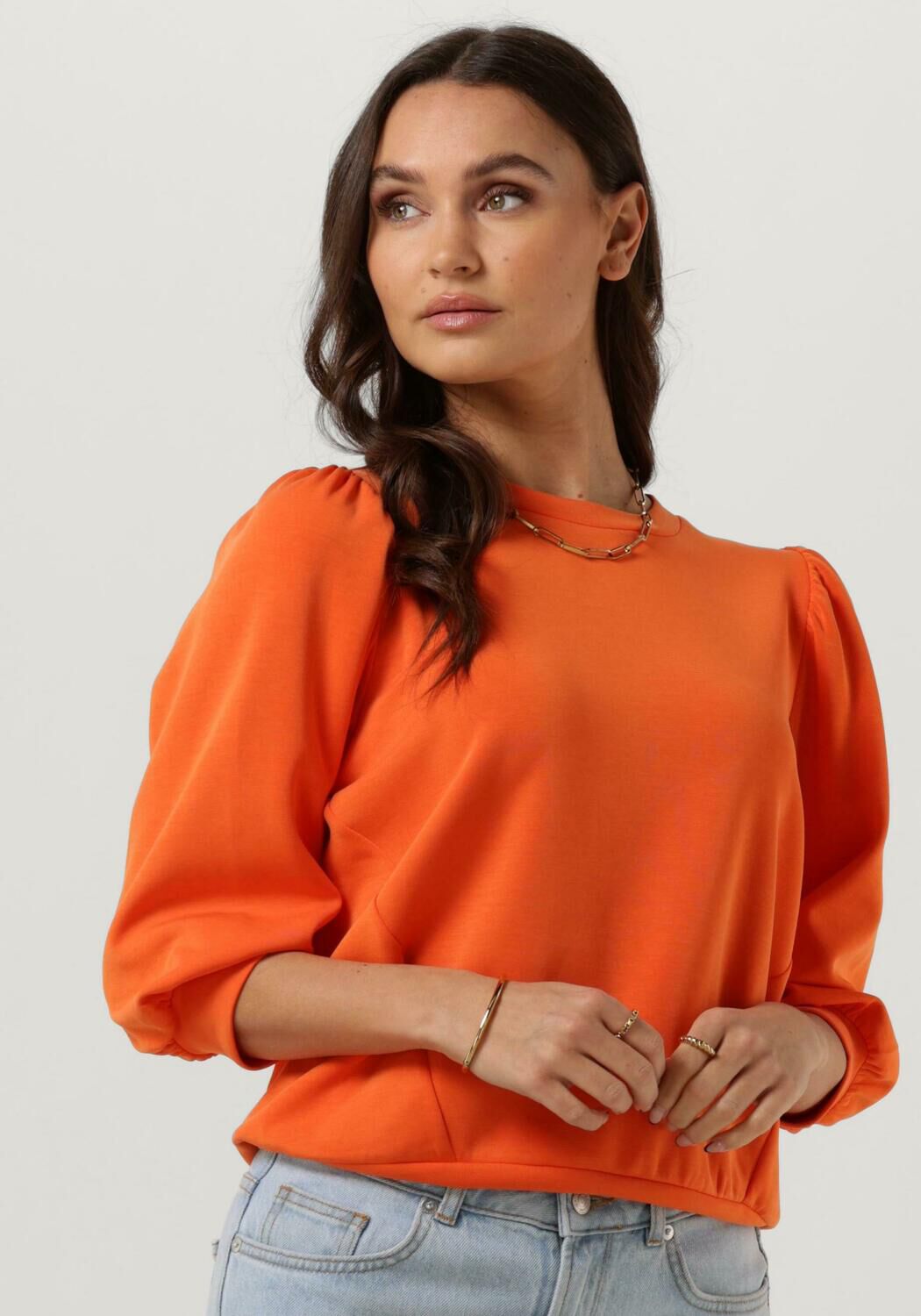 Oranje SELECTED FEMME Trui SLIFTENNY 3 4 SWEAT TOP Omoda