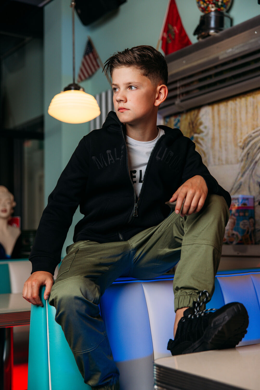 MALELIONS Pantalon cargo SIGNATURE CARGO PANTS Vert fonc&eacute; - large