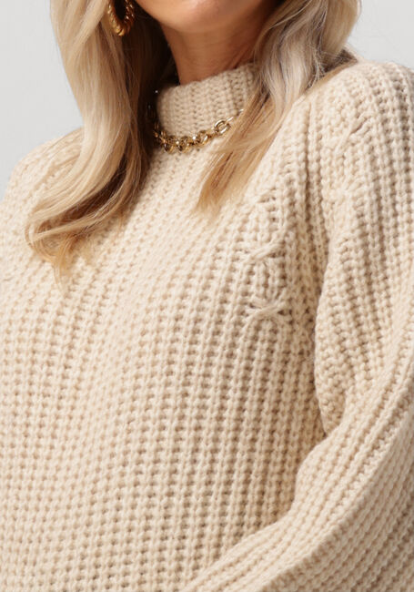 SECOND FEMALE Pull AYA KNIT T-NECK en beige - large