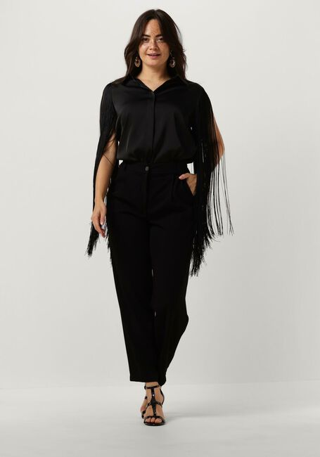 Zwarte ACCESS  SHIRT WITH FRINGED SLEEVES - large