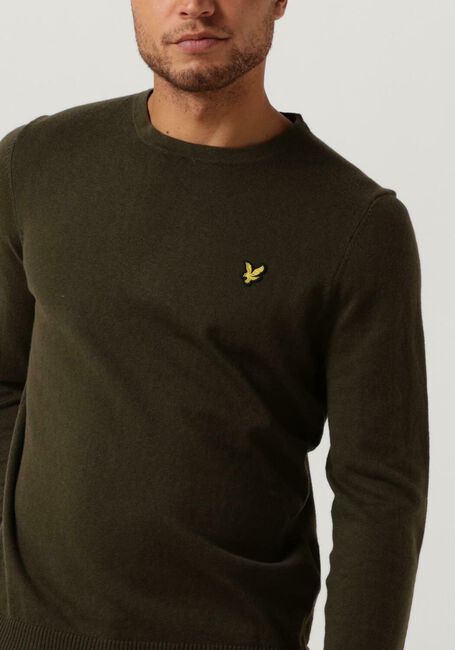 Groene LYLE & SCOTT Trui CREW NECK COTTON MERINO JUMPER - large