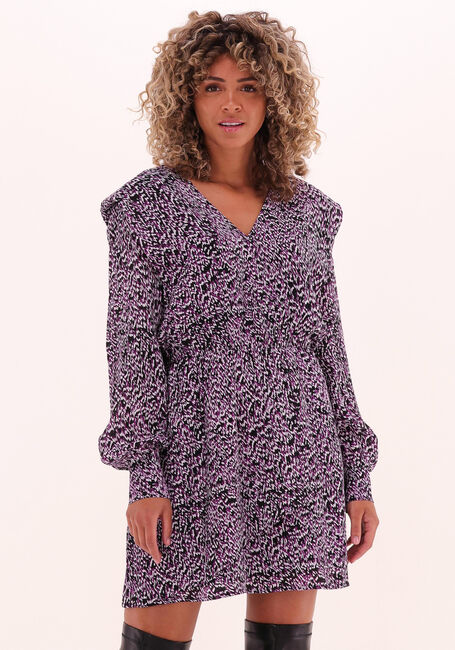 Paarse ALIX THE LABEL Mini jurk LADIES WOVEN ABSTRACT VISCOSE DRESS - large