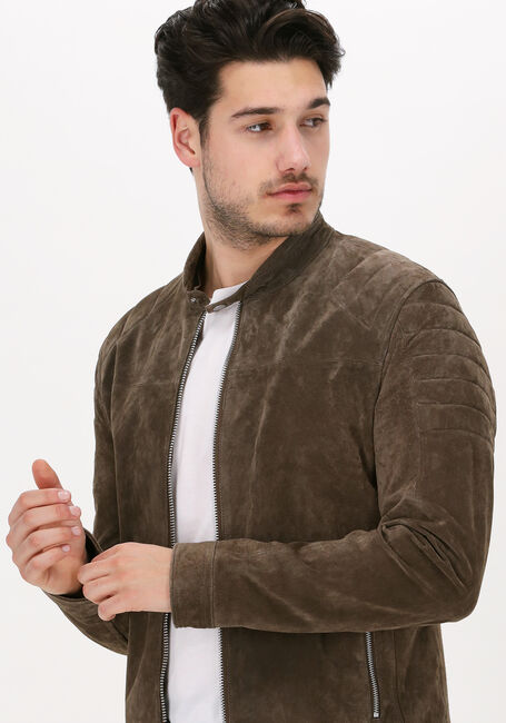 GOOSECRAFT Veste en cuir ANYTIME BIKER en marron - large