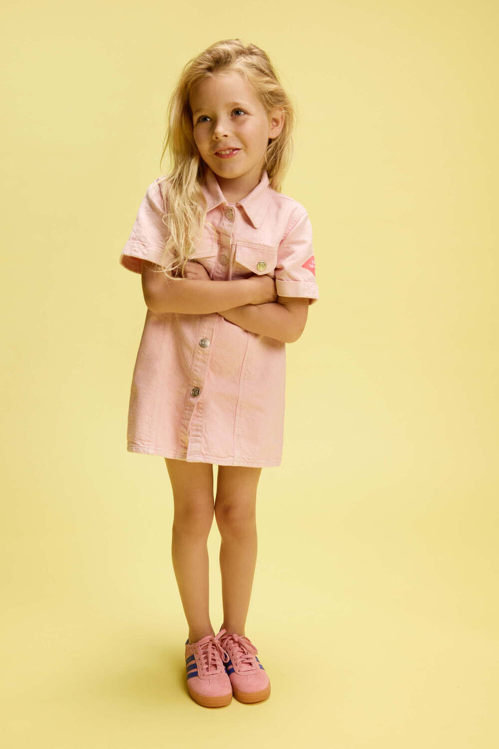 ALIX MINI Mini robe LINEN LOOK DRESS Rose clair - large