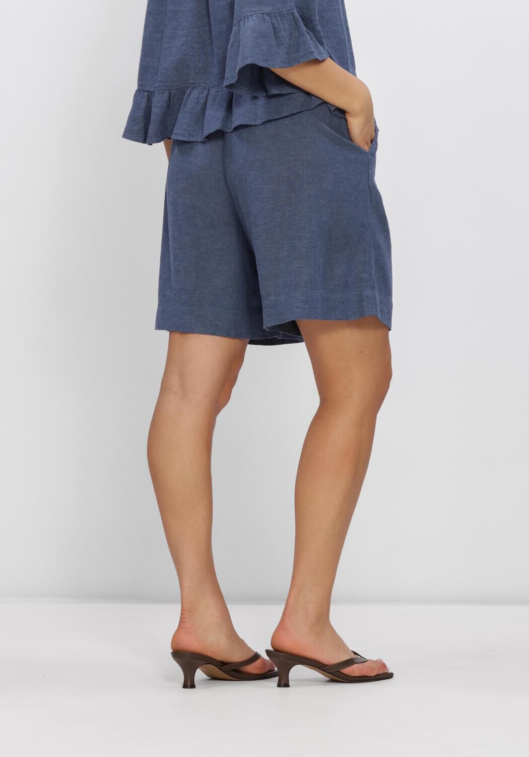 Blauwe MSCH COPENHAGEN Broeken/jumpsuits MSCHVIANA GINIA HW SHORTS - large