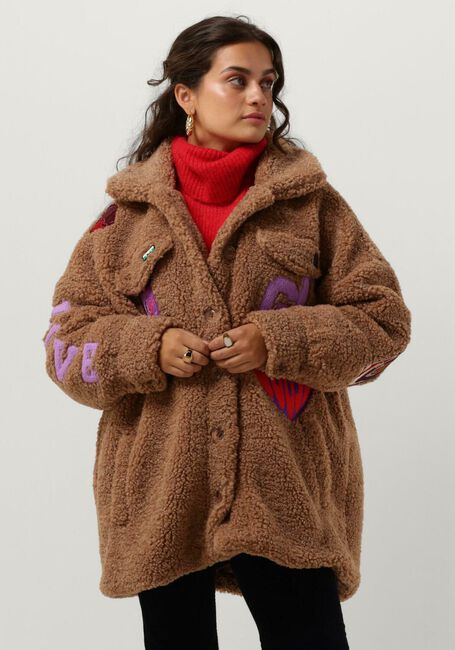 GOOSECRAFT Manteau Teddy GC KATE BADGE JACKET en cognac - large