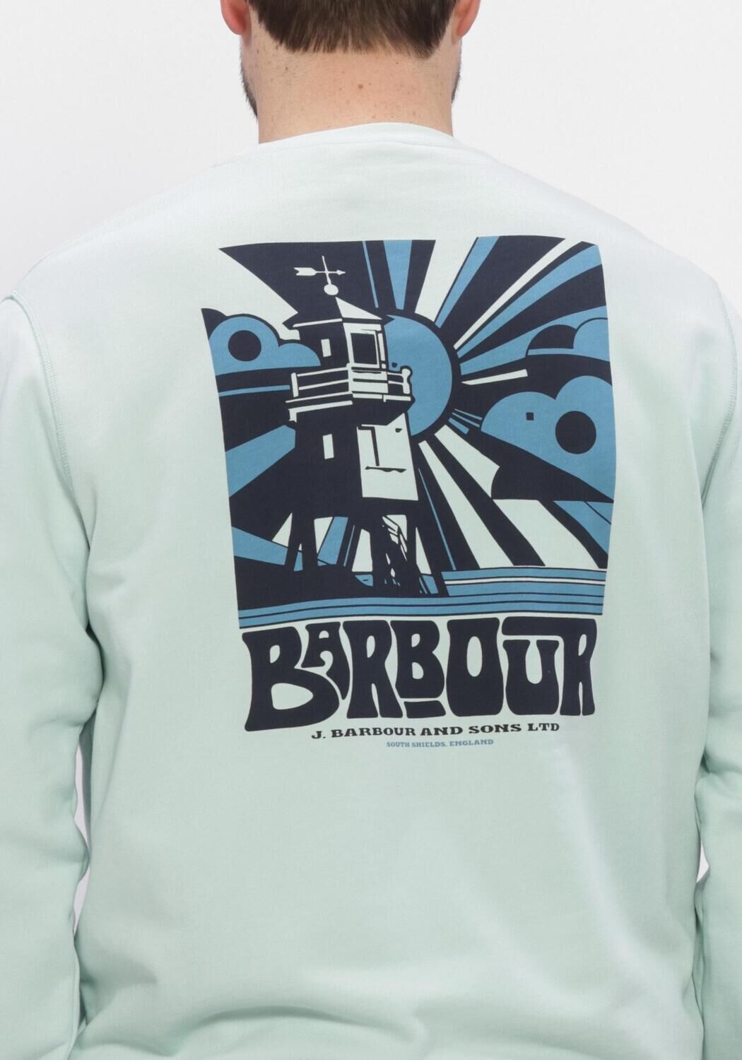 BARBOUR Chandail LIVINGSTONE CREW NECK Bleu clair - large