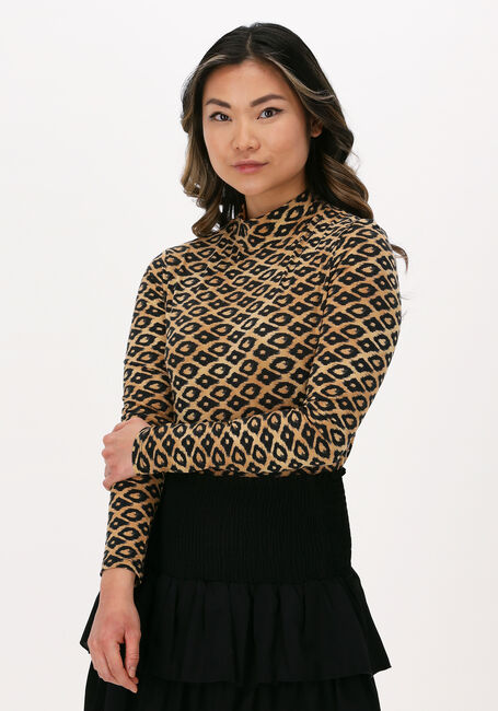 SCOTCH & SODA Haut PRINTED LONG SLEEVED MOCK NECK en marron - large