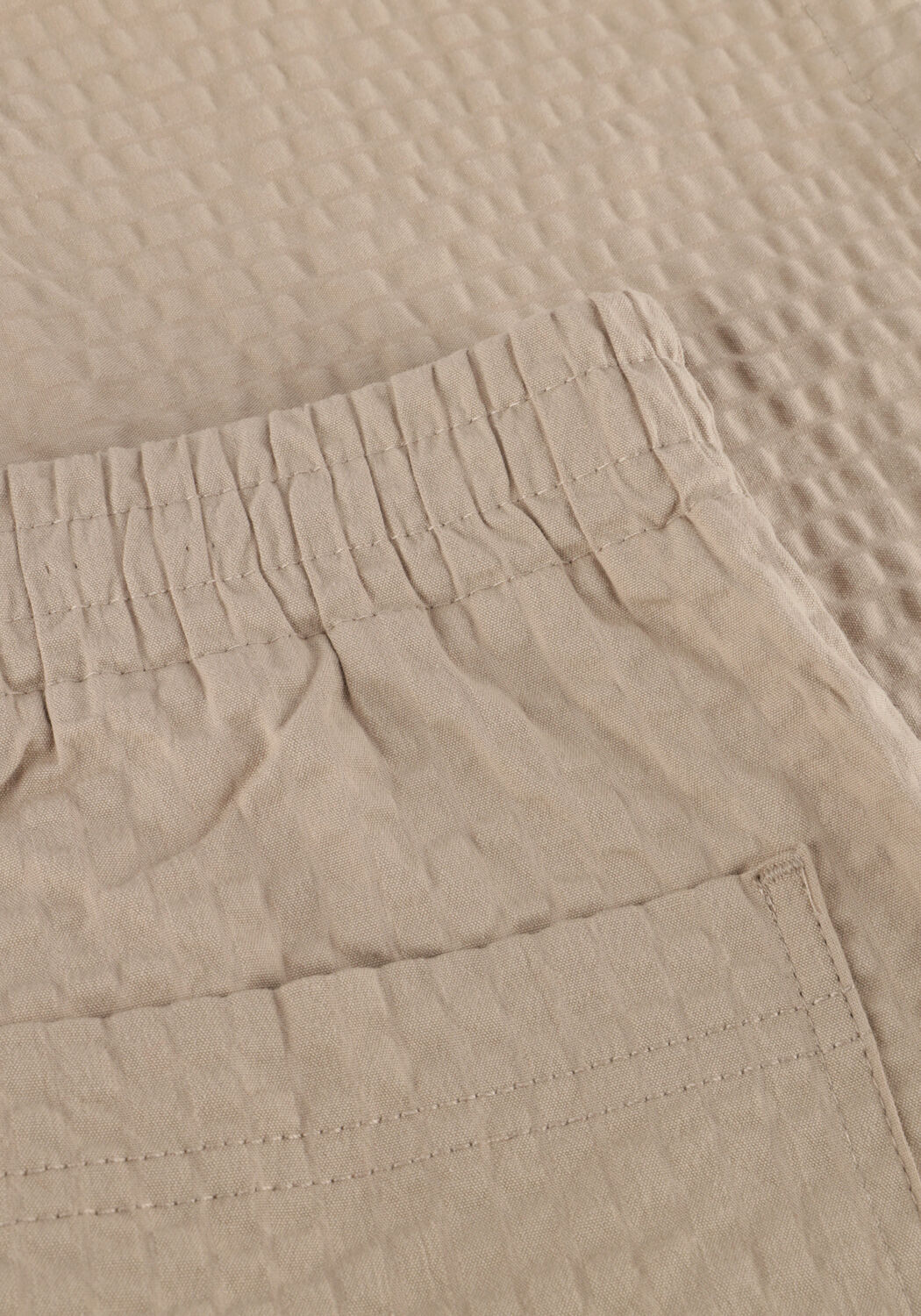 Beige SELECTED MEN Korte broek SLHLOOSE-ACE SEERSUCKER STRING SHORTS - large