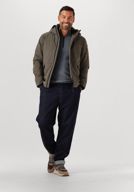 Grijze CAST IRON Trui HALF ZIP COLLAR ECOVERO - large