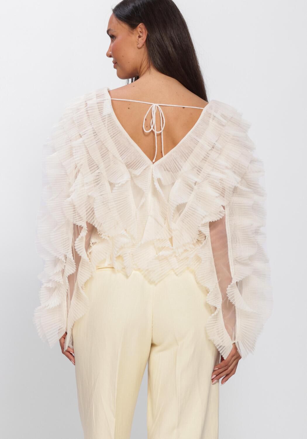 DANTE6 DANTE6-PHORA TULLE RUFFLED TOP Hauts & T-shirts en beige - large