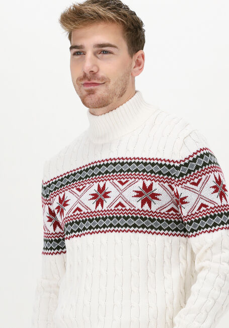 SELECTED HOMME Col roulé SLHFLAKE LS KNIT CABLE HIGH NE Blanc - large