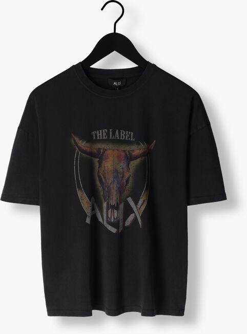 Zwarte ALIX THE LABEL T-shirt LADIES KNITTED BULL T-SHIRT - large