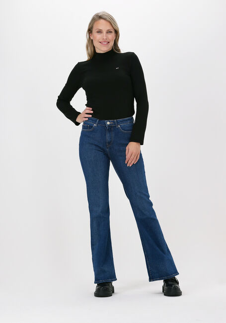 TOMMY JEANS T-shirt TJW RIB MOCK NECK LONGSLEEVE en noir - large