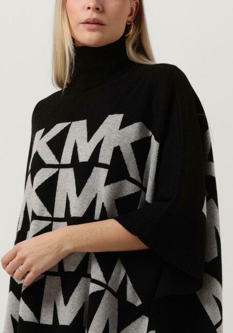 MICHAEL KORS Col roul&eacute; OVERSIZE MK LOGO PONCHO en noir - large