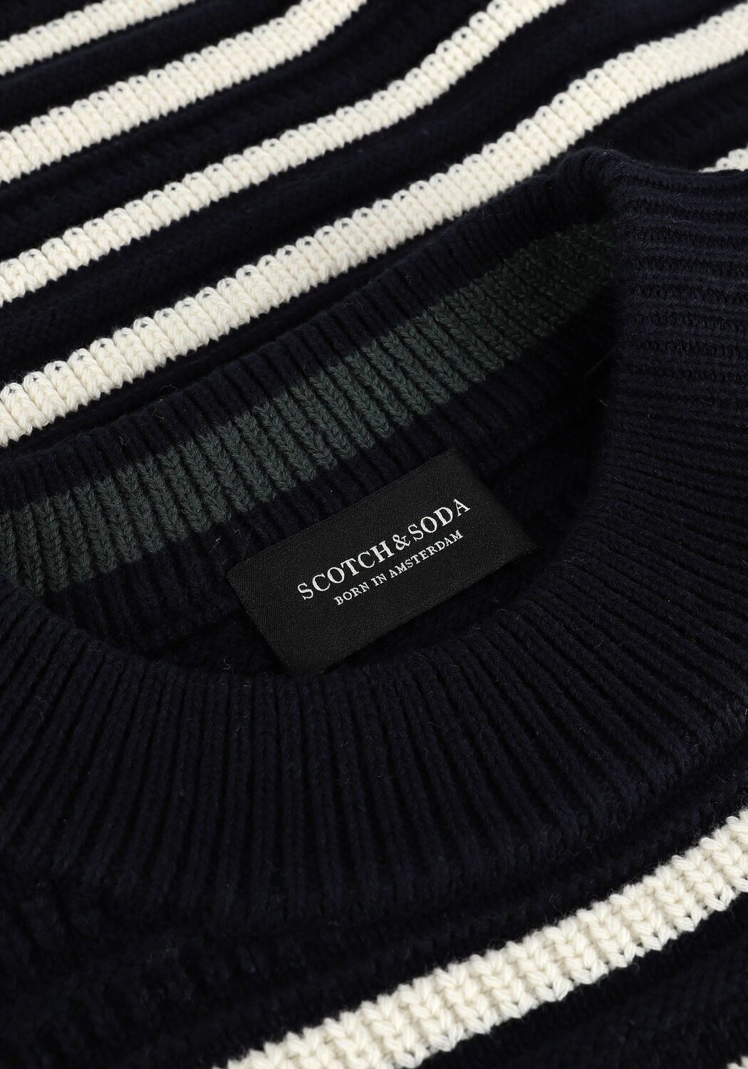 Blauwe SCOTCH & SODA Trui STRIPED STRUCTURE-KNITTED COTT - large