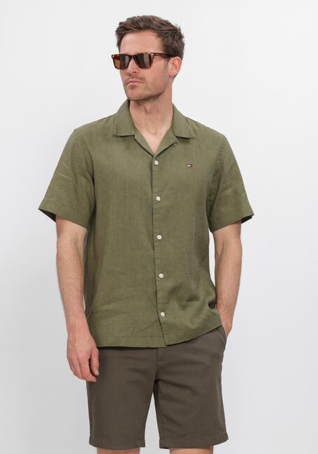 Groene TOMMY HILFIGER Casual overhemd SORONA LINEN CAMP SS RF 1/2 - large