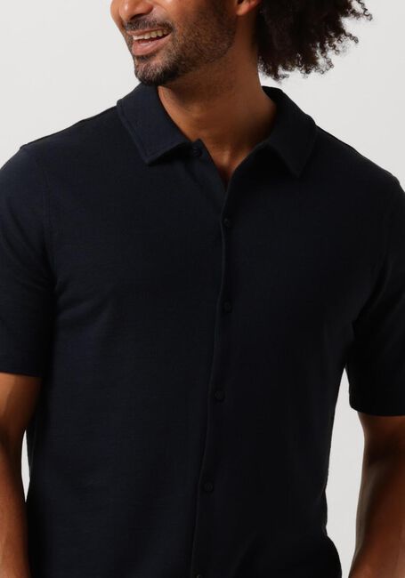 Donkerblauwe PURE PATH Casual overhemd SHORTSLEEVE SHIRT BUTTON UP - large