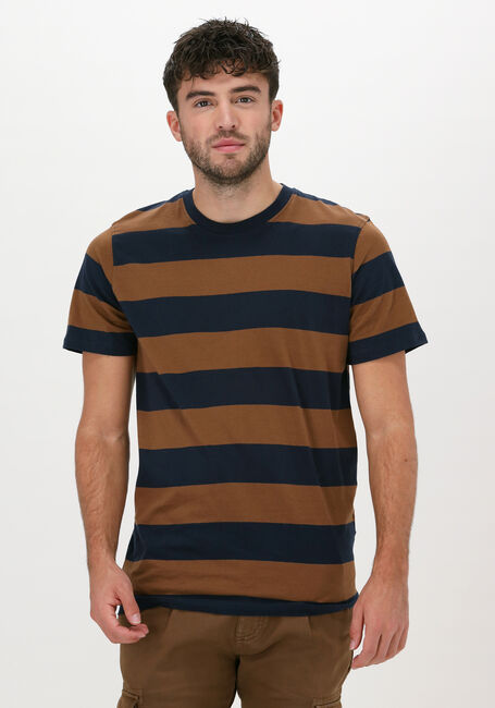 Donkerblauwe SELECTED HOMME T-shirt SLHSILAS STRIPE SS O-NECK TEE - large