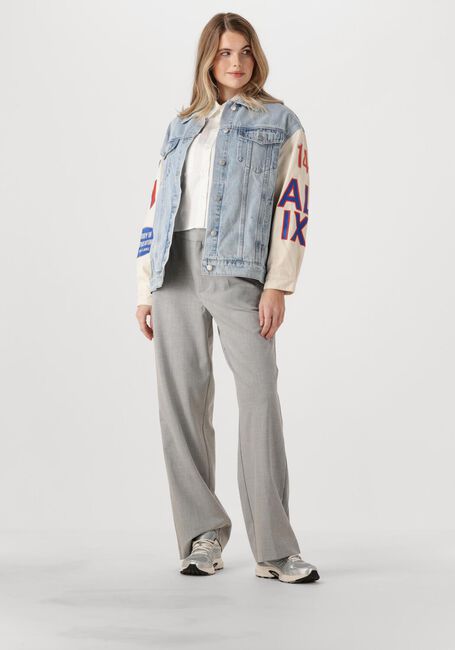 Blauwe ALIX THE LABEL Spijkerjas LADIES WOVEN MIXED SLEEVES DENIM JACKET - large