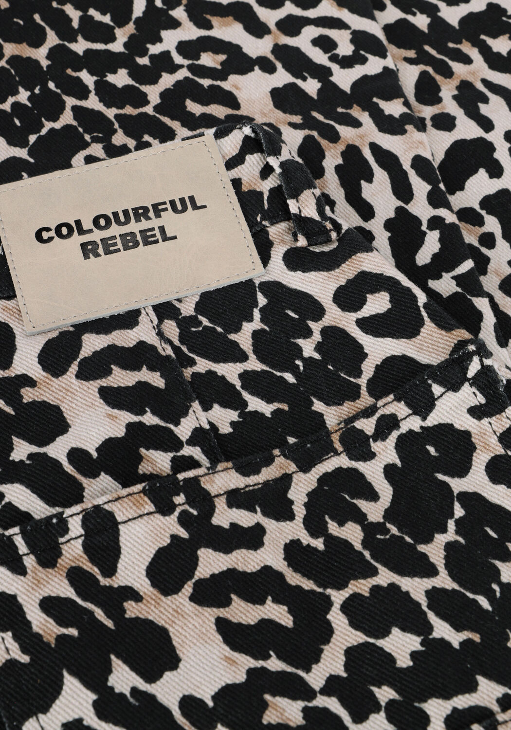 Bruine COLOURFUL REBEL Straight leg jeans TINSLEY LEOPARD DENIM WORKER PANTS - large