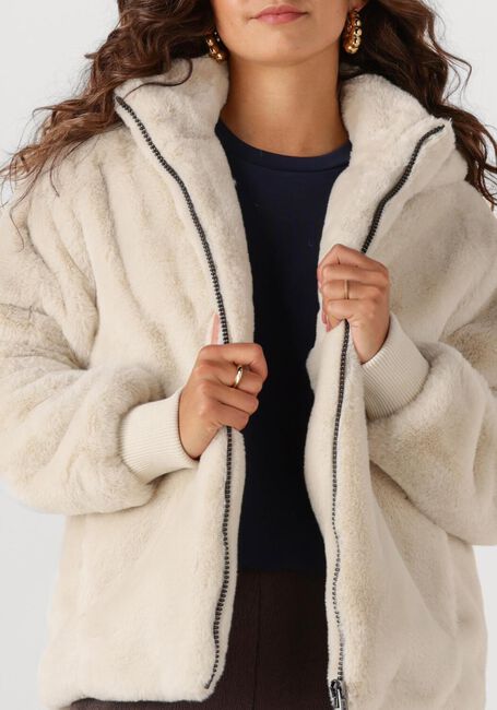Beige MOSCOW Faux fur jas 08-08-EVELYN-3 - large