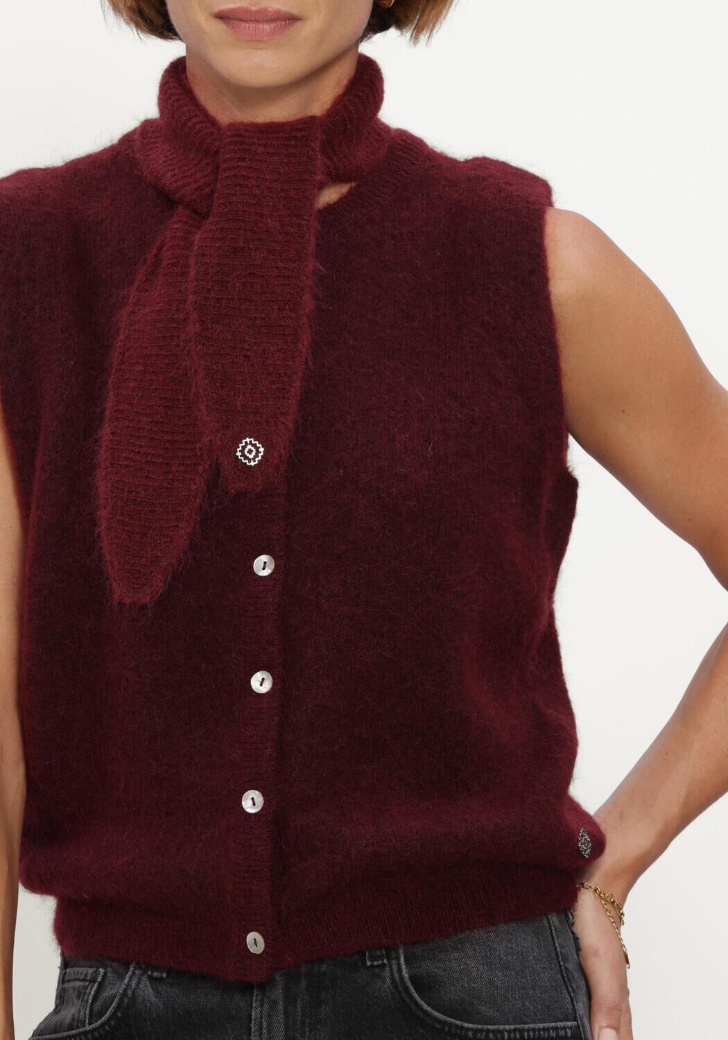 STUDIO ANNELOES Spencer Bibi sls cardigan Bordeaux - large