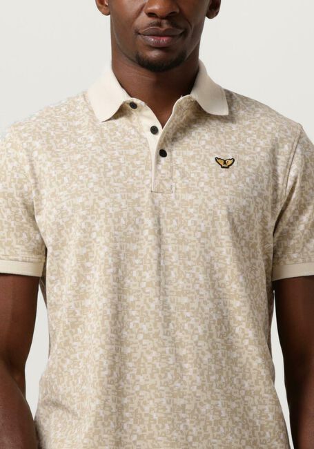 Beige PME LEGEND Polo SHORT SLEEVE POLO FINE PIQUE ALL OVER PRINT - large
