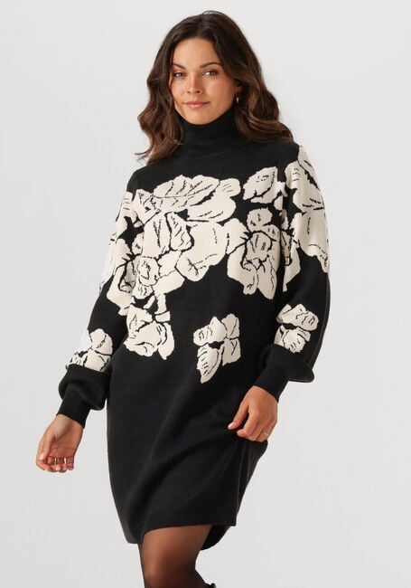 Zwarte OBJECT Mini jurk OBJRAY L/S KNIT ROLLNECK DRESS - large