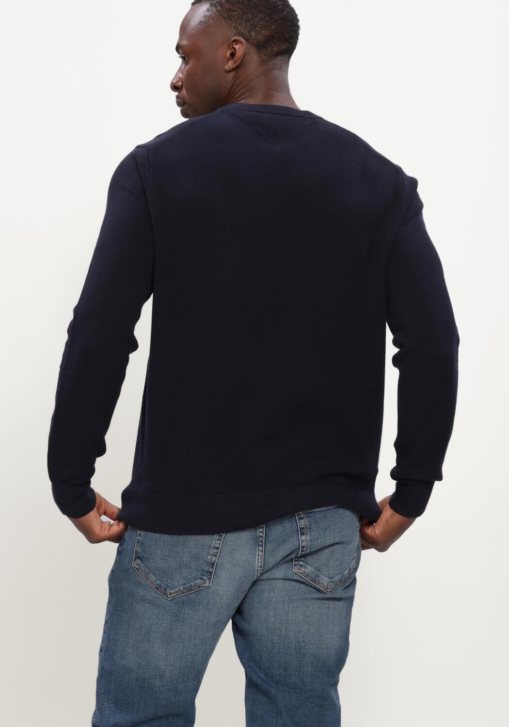 TOMMY HILFIGER Pull ESSENTIAL STRUCTURE CREW NECK Bleu fonc&eacute; - large