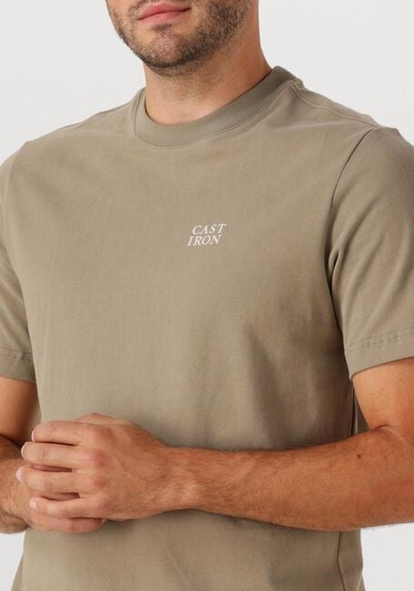 Beige CAST IRON T-shirt REGULAR FIT PEACHED JERSEY - large