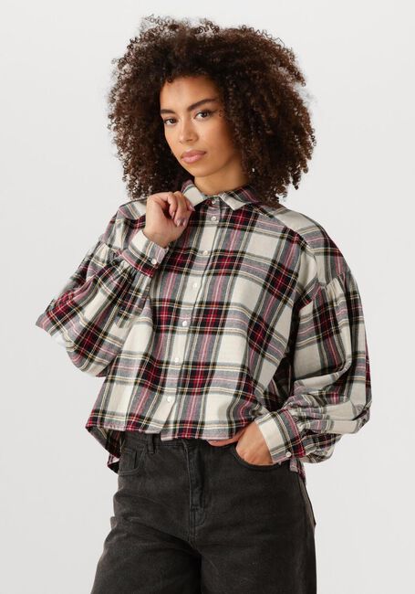 Witte BY-BAR  SARAH SHORT CHECK BLOUSE - large