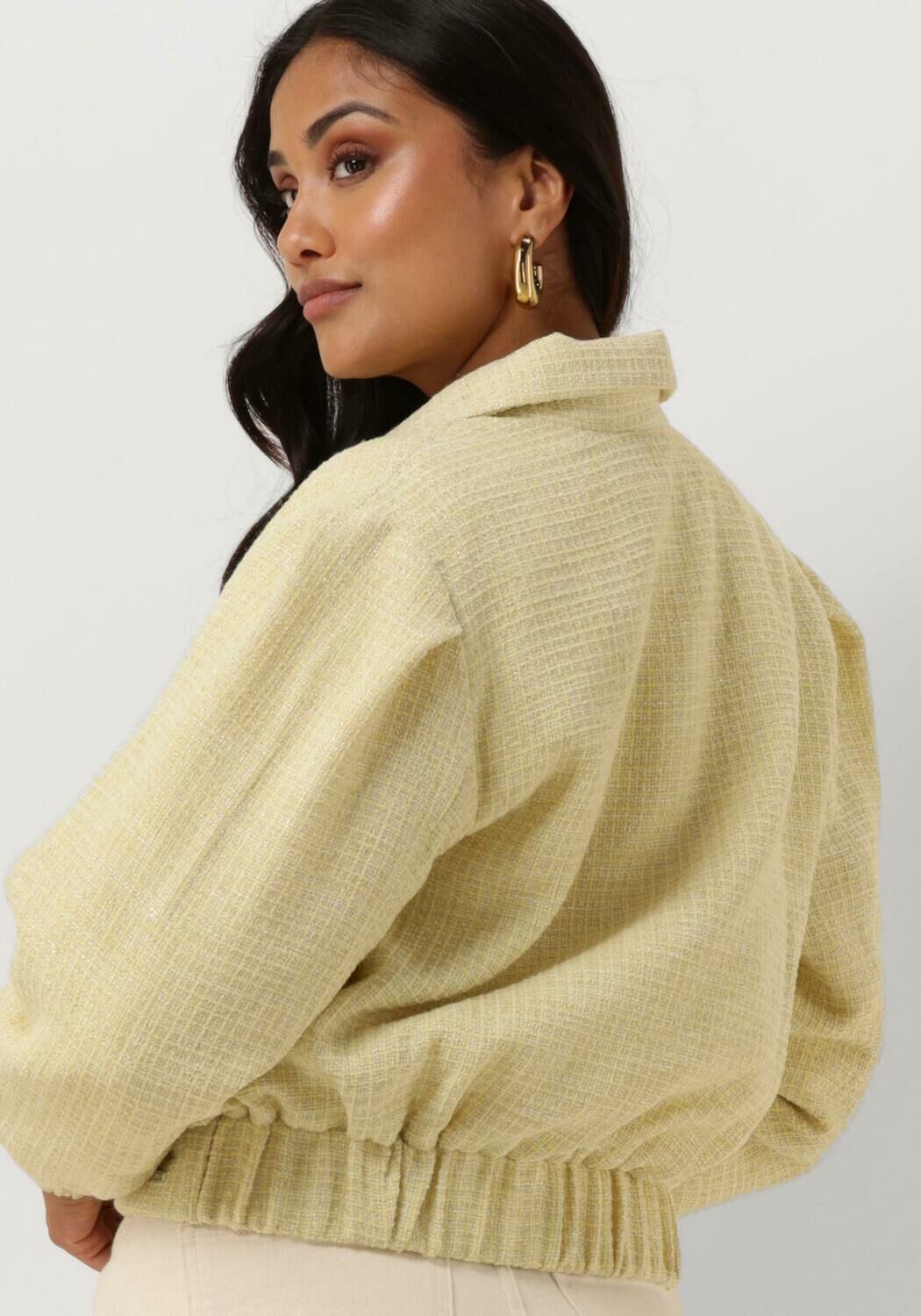 Gele COLOURFUL REBEL Jack YUKA BOUCLE BOMBER JACKET Omoda