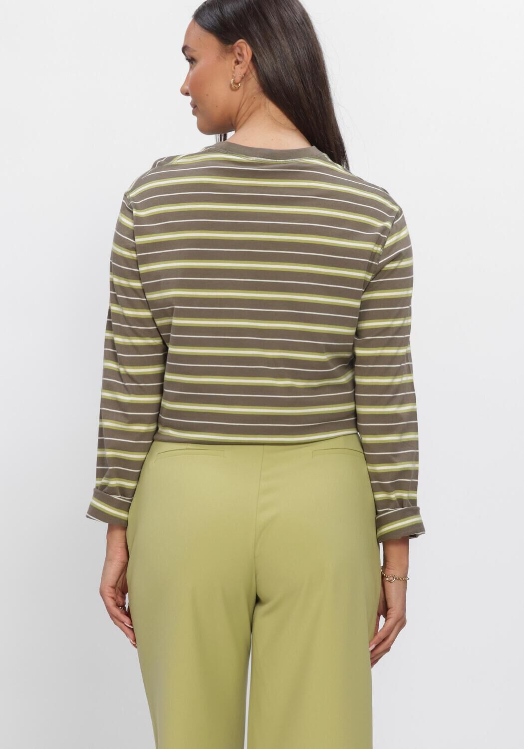 ENVII T-shirt NKULLA LS STRIPE 5310 Kaki - large